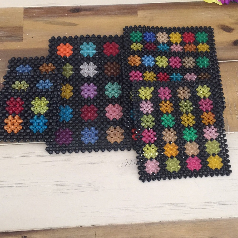 ❌Beaded Coasters Decor House Kitchen Handmade Set - Picture 4 of 8